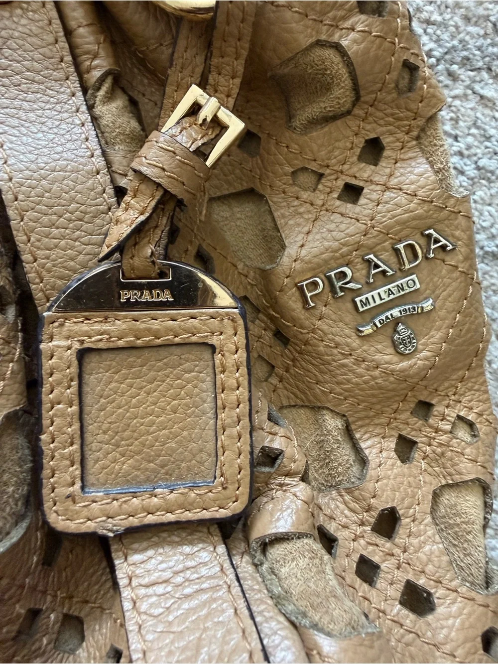 Prada tan leather
